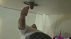 tranny gloryhole with shemale tgirl crossdressing handjob and blowjob