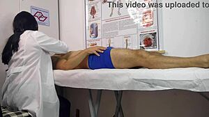 Cute Curvy Nurse With Big Tits Moans While Giving Handjob To Erect Cock In Uniform