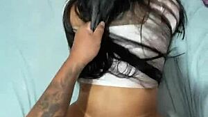 Hot wife enjoys a delicious meal with her lover