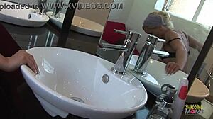 the cleaning lady gives an amazing blowjob and gets fucked while working