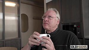 emily pink fucks oldhans with her tight pussy, kissing and wet ass action