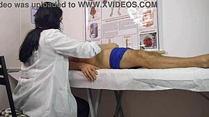 Cute Curvy Nurse With Big Tits Moans While Giving Handjob To Erect Cock In Uniform