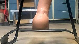 big hankeys dildo bounces on sex chair