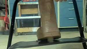 big hankeys dildo bounces on sex chair