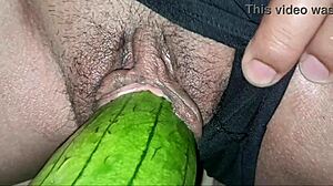 Babe says, 'Feel my big orgasm from the big dildo in my back door.'