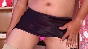 dancing in sexy pink thong and pantyhose, what do you think?