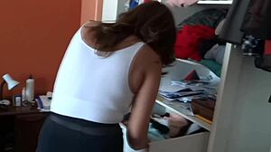 Stepson Watches And Touches My Tits While Masturbating.