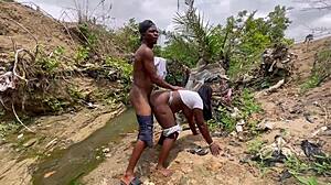 Amateur BBW Couple Worships Ass and Fucks in Forest Nature