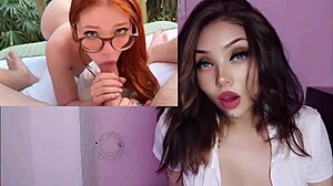 Innocent Latina Girl with Tattoos and Glasses Gives Hot Blowjob and Creampie