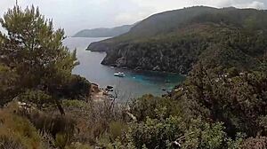 latina teen couple fucks on ibiza beach with facial and public walk!