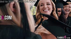 Milfs graduation party turns into insane reverse gangbang!