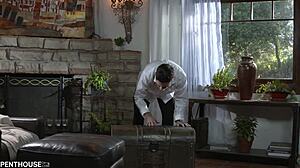 penthouse pet gina valentina loads a huge cock with spit before deepthroat