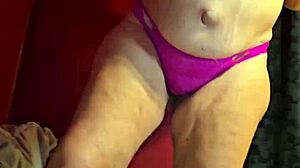 I, a preggo milf with big tits, strip my thong and panties, wanting affection