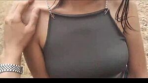 hermosa abby on the road giving blowjob and missionary