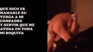 Grabo a mi esposa teniendo sexo con mi compadre con camara escondida y se la coje sin condon