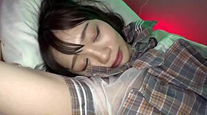 Japanese babe rides hard with intense orgasms