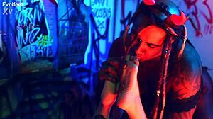 femdom dominates with foot worship and choking