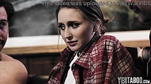 Big-ass petite teen enjoys threesome with mature big-cock neighbors