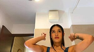 Is She The Most Beautiful? Look At Her Sexy Blue Mini Skirt And Panties 😍