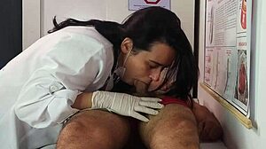 Nurse Watches Patient's Rough Blowbang