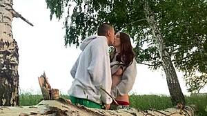 fucking my best friends hot girlfriend hard in the forest while he sets up tent and bonfire, he confesses