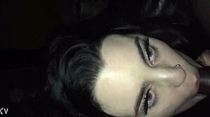 Spanish girl deepthroats big black cock