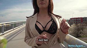 Public Agent Super Sexy Brunette Shows Off Her Tits And Ass And Suck And Fucks