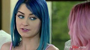 Teen girls Jewelz Blue and Paisley Bennett compete in a fun challenge