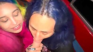 Girls surprise guy and suck him off on boat