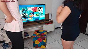 Latina housewife seduces technician with bent over ass while husband is away