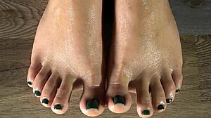 Intriguing Foot Cleaning Ritual With Green Nails Revealed