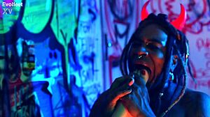 femdom dominates with foot worship and choking