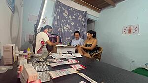 doctor threesome extracts semen and masturbates patient