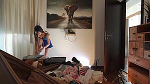 Is She The Most Beautiful? Look At Her Sexy Blue Mini Skirt And Panties 😍