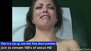 Petite Carmen Valentina's Big Tits Spread in Humiliating Latex Gagging