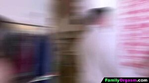 Familyorgasm - teen 18+ stepdaughters receive a fuck in a tourist shop for clothing