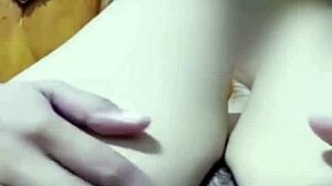 Leak video call with pretty filipina aprile reaching orgasm in bedroom