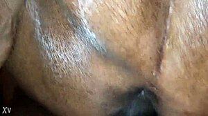 Blasted cum on granny's ass in homemade creampie scene!