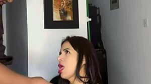 Mature Colombian woman alone at home lets in her son's best friend