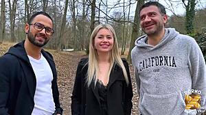 georgia and her dream body with two guys in a casual setting