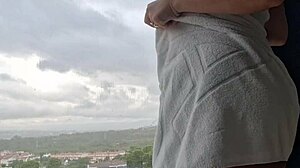 After Shower, Intense Masturbation Leads to Hot Orgasm by the Window