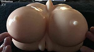 Relaxing breast massage with fondling and silicone toys