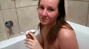 Sexy Bath Smoking Session With Cute Girl Next Door