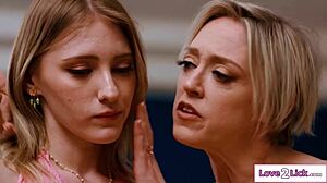 big tits cougar stepmom licks her teen stepdaughter's pussy