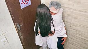 Doctor And Nurse Can't Resist Fucking In The Hospital Bathroom During Shift!