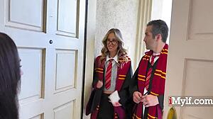 Horny milf rides in Potter cosplay
