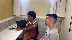 Black Secretary Accepts Fat White Cock Payment