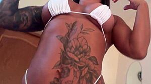 hard homemade session with athletic babe in white stockings