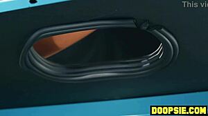 big ass blonde babe milks and rides two big cock shemale hotties