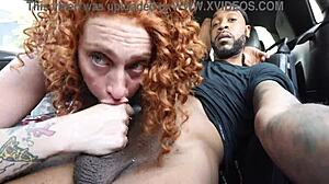 White girl sucking dick in the front seat